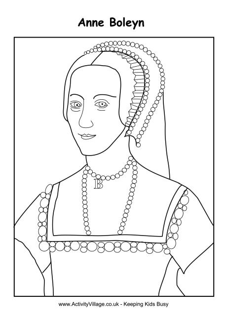 Anne Boleyn colouring page