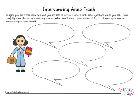 Anne Frank Interview Worksheet Anne Frank Interview Worksheet