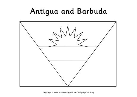 Antigua and Barbuda Flag Colouring Page