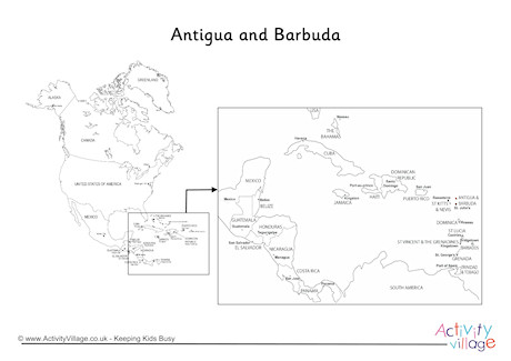 Antigua And Barbuda On Map Of North America