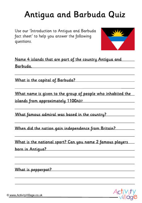 Antigua and Barbuda Quiz Antigua and Barbuda Quiz