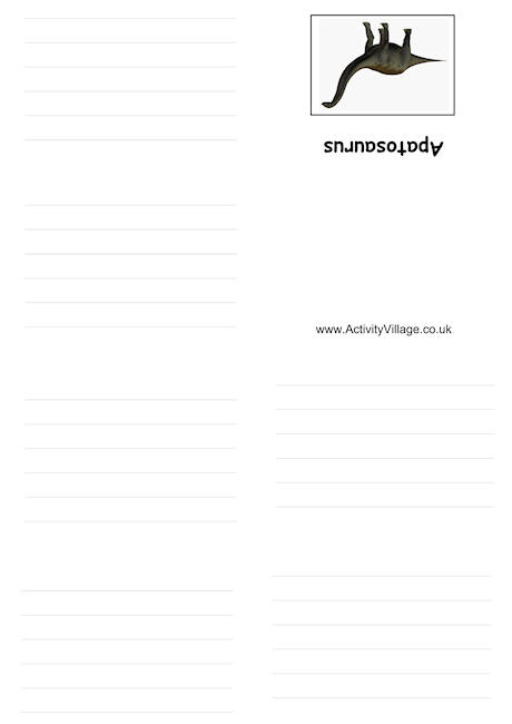 Apatosaurus booklet Apatosaurus booklet