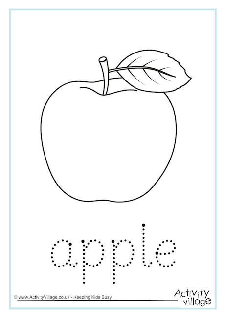 worksheet fun lines tracing Apple Tracing Word