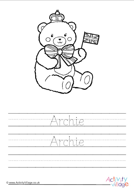 Archie handwriting worksheet