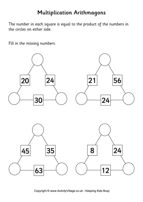 Arithmagons - multiplication - 2