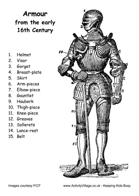 Armour from early 16C