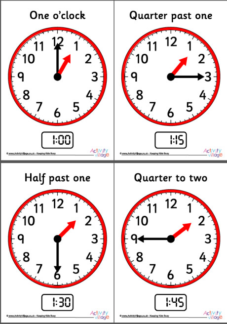 Around The Clock By Quarter Hours Posters Around The Clock By Quarter Hours Posters