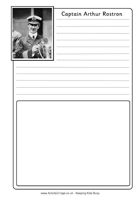 Arthur Rostron notebooking page Arthur Rostron notebooking page