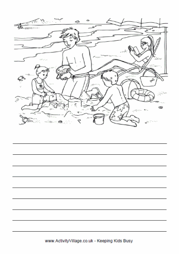 At the beach story paper