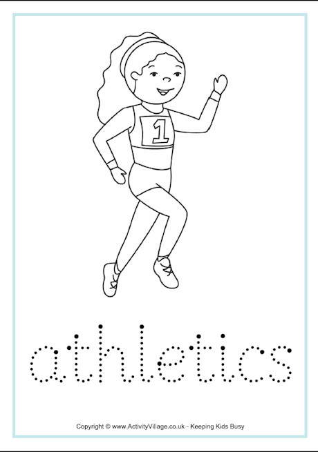 Athletics tracing worksheet