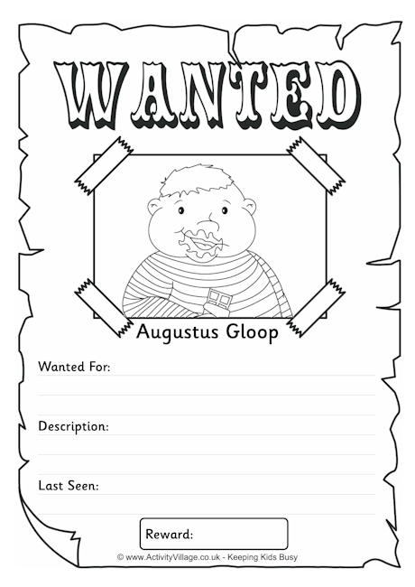 Augustus Gloop Wanted poster