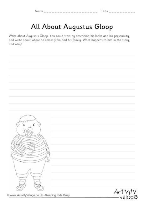 Augustus Gloop worksheet
