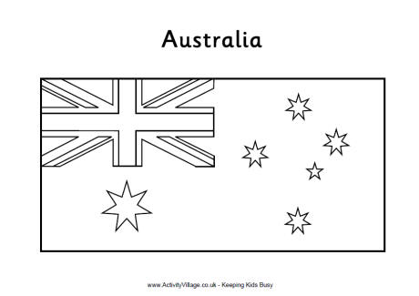 australia flag colouring page