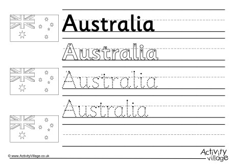 Australia Handwriting Worksheet