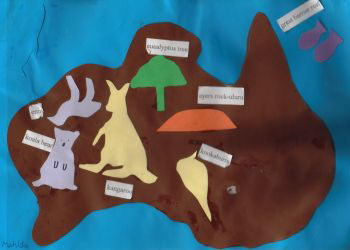 Australia Map Collage Craft for Kids