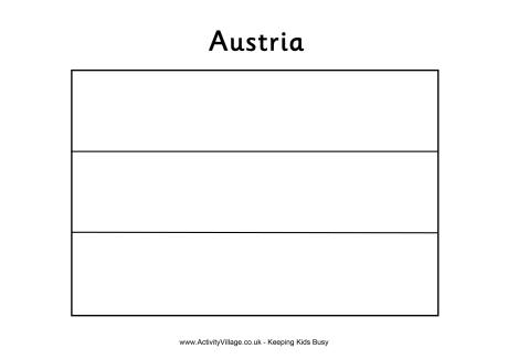 Austrian flag colouring page