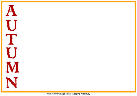 Autumn acrostic Autumn acrostic