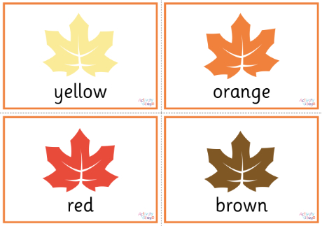 Autumn colour words posters