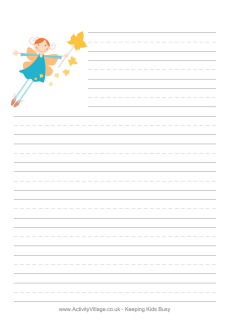 Autumn fairy writing paper