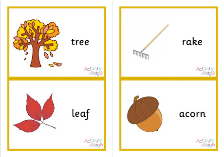 Autumn flashcards - large