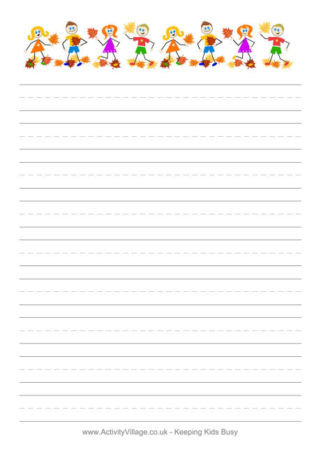 Lined paper to write a story