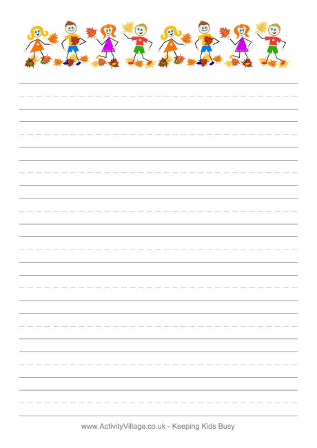 Kindergarten writing paper template