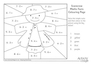 Autumn Maths Facts Colouring Pages