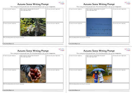 Autumn Scene Writing Prompt Worksheets Autumn Scene Writing Prompt Worksheets