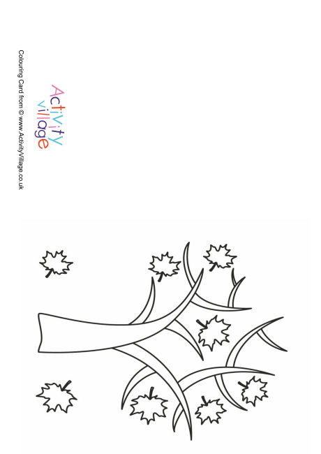 Autumn Tree Colouring Card