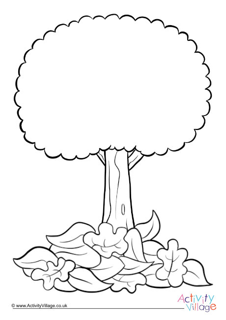 Autumn Tree Colouring Page