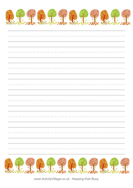 Autumn Trees Writing Paper
