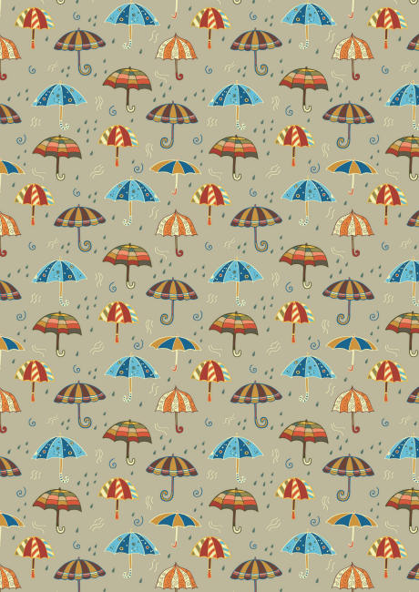 Autumn umbrellas scrapbook paper