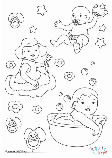 Babies Colouring Page