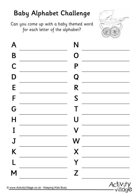 Baby alphabet challenge