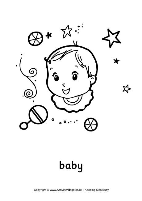 Baby design colouring page