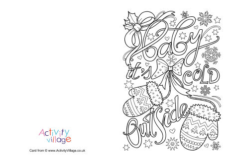 Baby it's cold outside colouring card