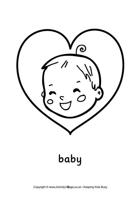 Baby love colouring page
