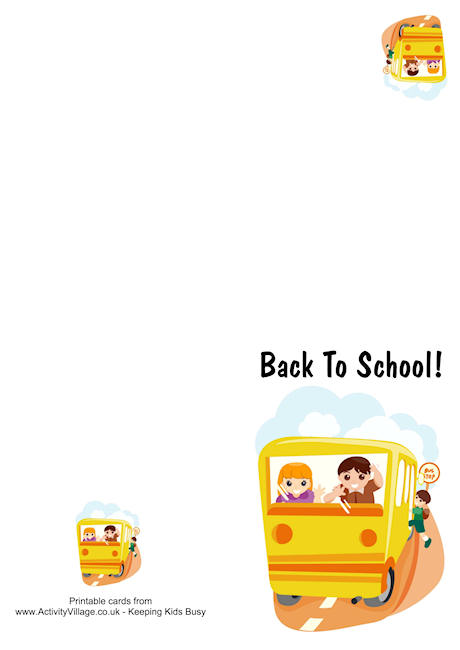 Back to school bus card
