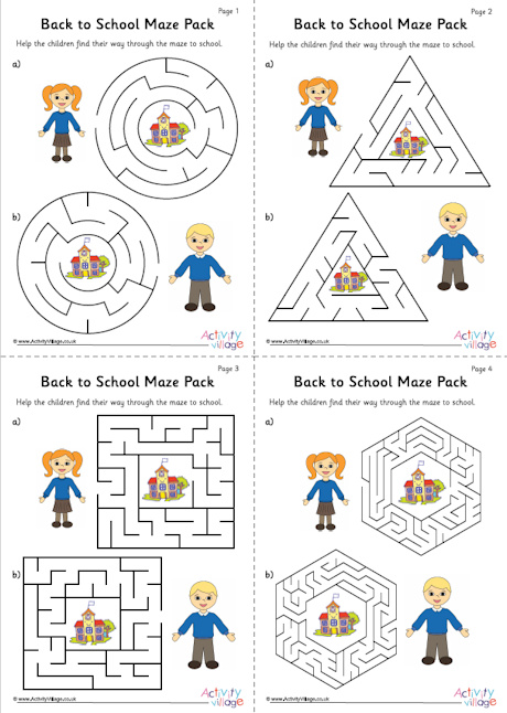 Back to School maze pack