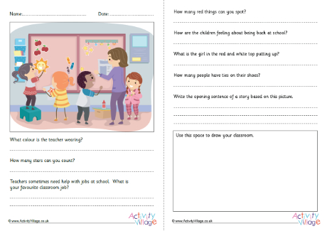 Back to School picture comprehension 2