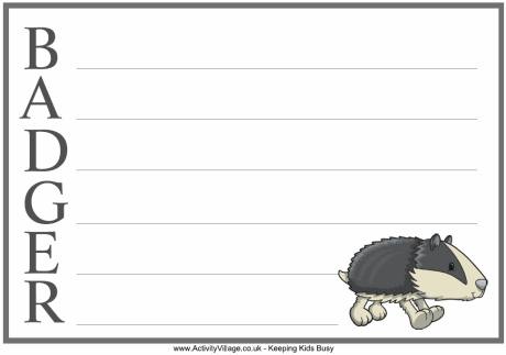 Acrostic badger printables