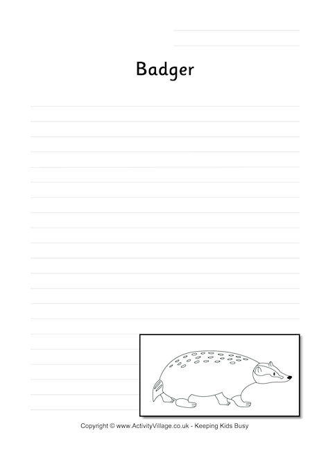 Badger Writing Page