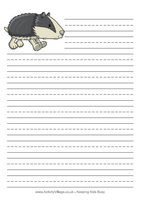 Badger writing paper