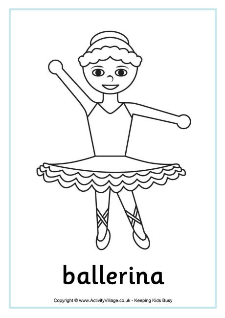 Ballerina colouring page