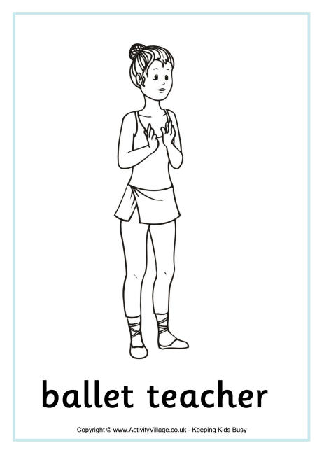 Download Ballet Teacher Colouring Page