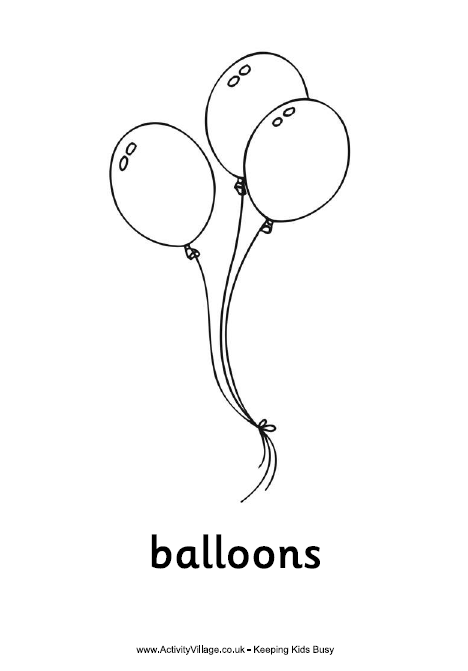 Balloons colouring page