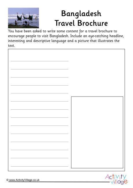 Bangladesh Travel Brochure Worksheet
