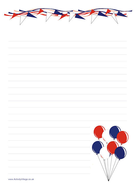 Banner and balloons writing paper