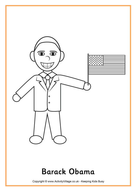 Barack Obama colouring page 2