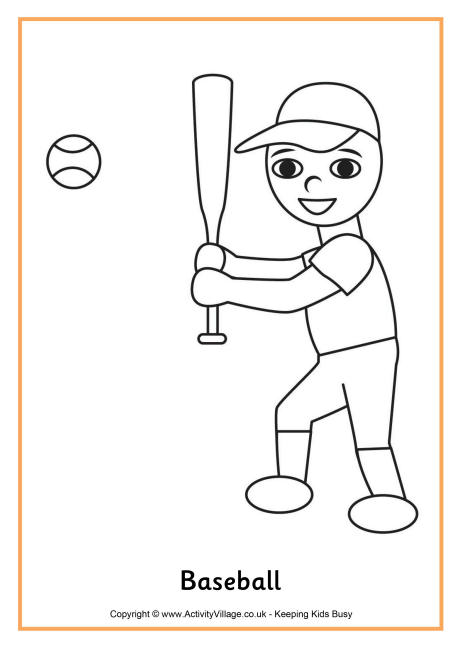 Baseball colouring page